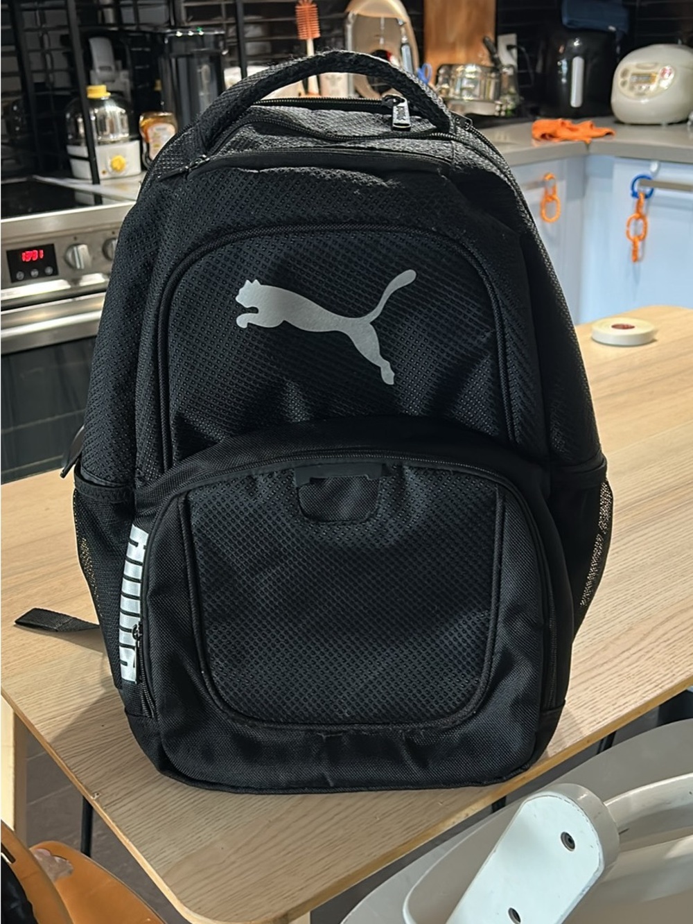 Puma Black Backpack with Silver Logo